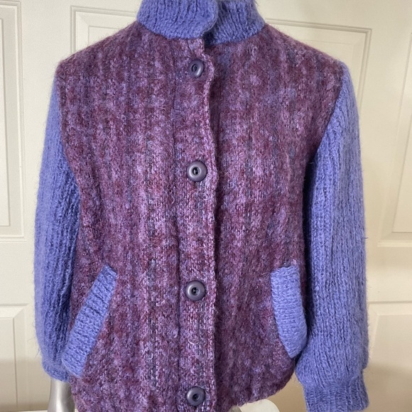 Donegal Design Handwoven Mohair Wool Blend Jacket Sweater Cardigan - Picture 3 of 10